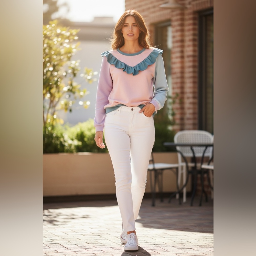 Ruffled Color block top